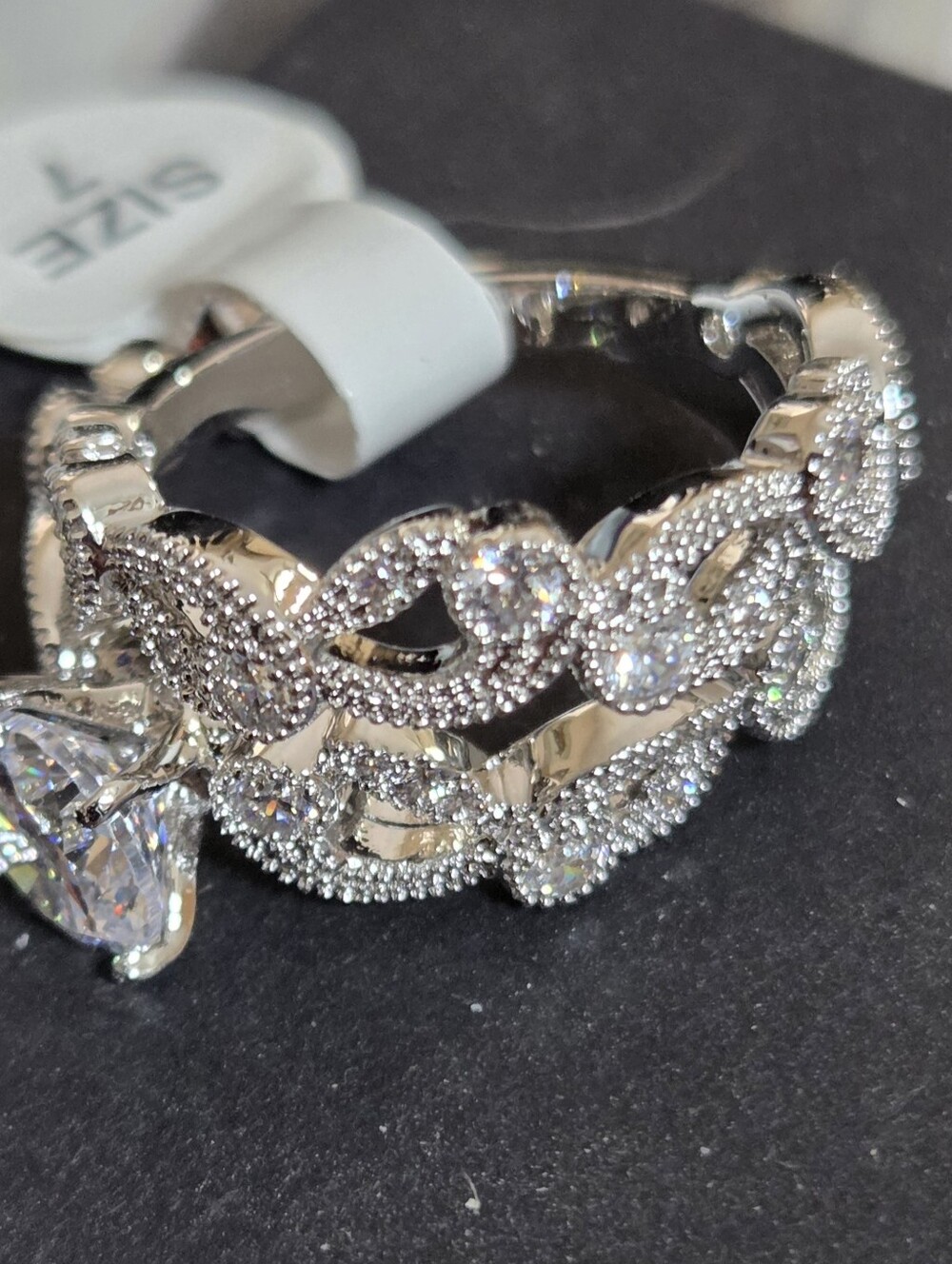 Wedding Set, Sz 7 Lots Of Bling